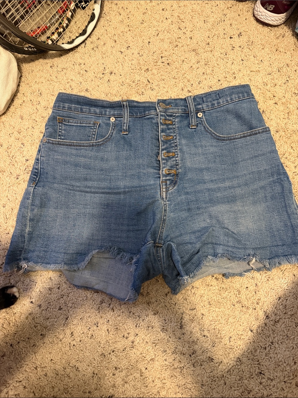 Madewell Light Blue High-Rise Button-Front Denim Shorts